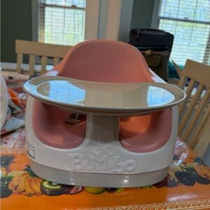 Bumbo Pink Baby Seat with Removable Feeding Tray
